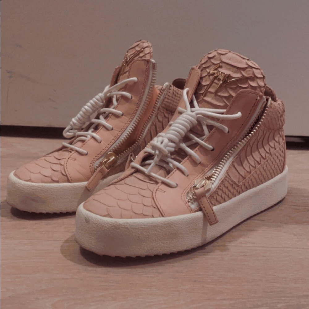 SOLD— Giuseppe zanontti pink python sneakers